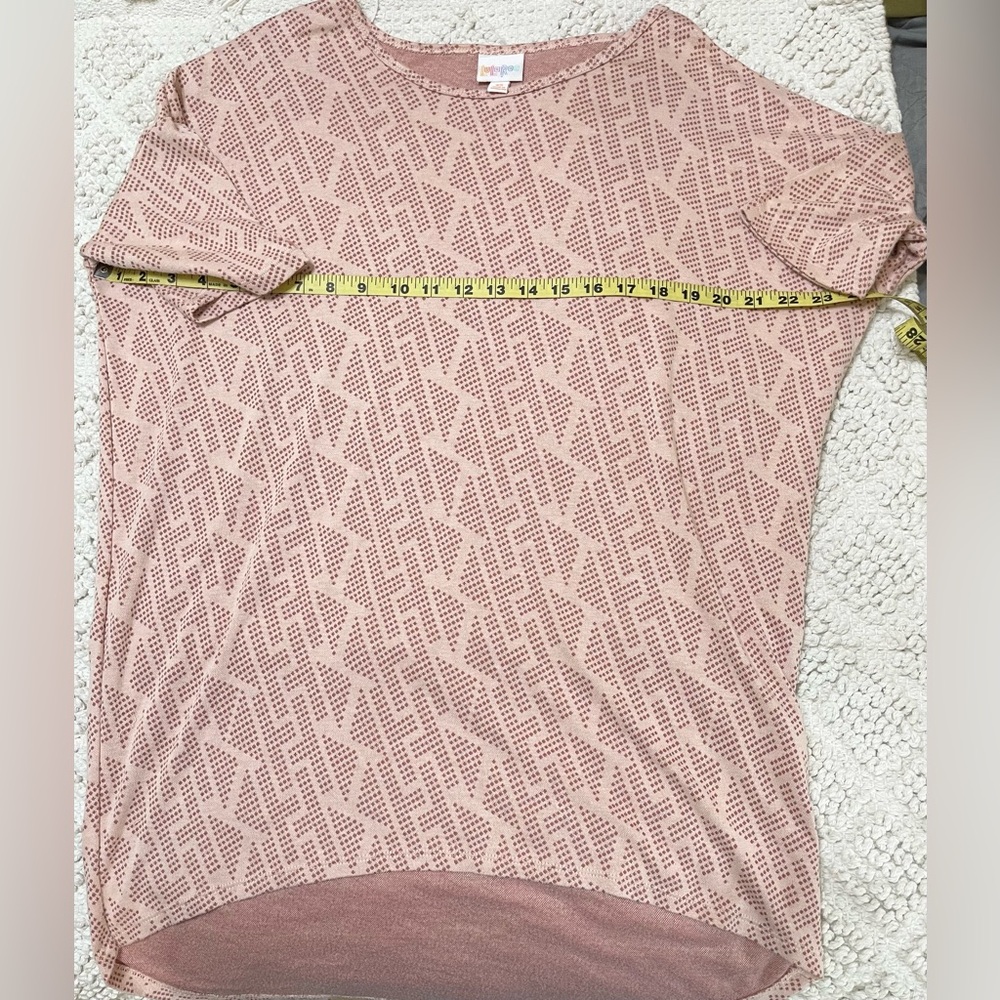 LuLaRoe Irma XS Oversized Tee Funky Pink and Rose Aztec print NWOT
